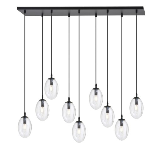 Astral lampa wisząca 9-punktowa czarna/transparentna 1265/9