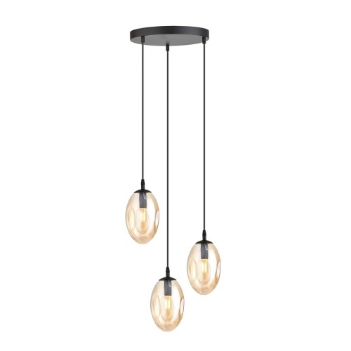 Astral lampa wisząca 3-punktowa czarna/miodowa 1267/3PREM