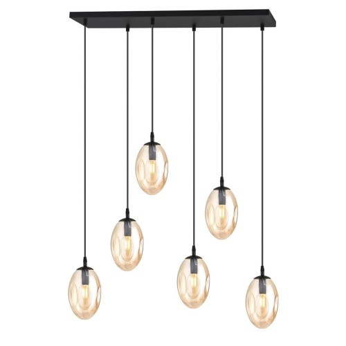 Astral lampa wisząca 6-punktowa czarna/miodowa 1267/6