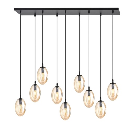 Astral lampa wisząca 9-punktowa czarna/miodowa 1267/9