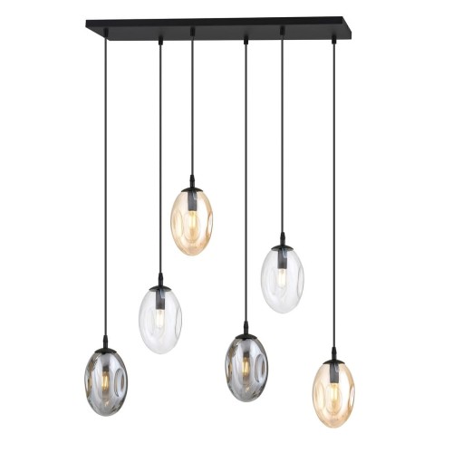 Astral lampa wisząca 6-punktowa czarna/multikolor 1268/6M1