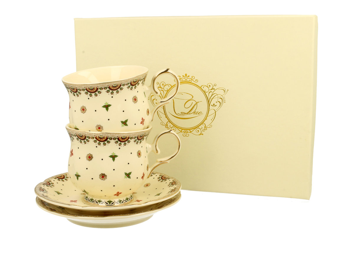 Duo Gift Filiżanki ze spodkami 260 ml komplet 2 szt. CASABLANCA DUG_2823