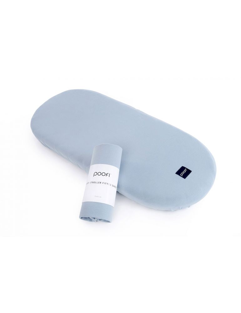 POOFI Prześcieradło do wózka Organic kolor: dusty blue