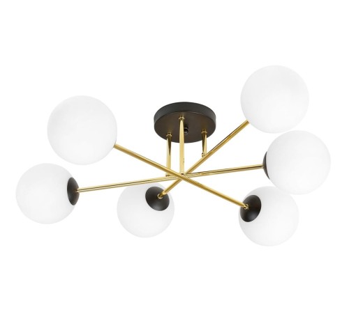 Magnum lampa sufitowa 6-punktowa czarna/złota/biała 1233/6