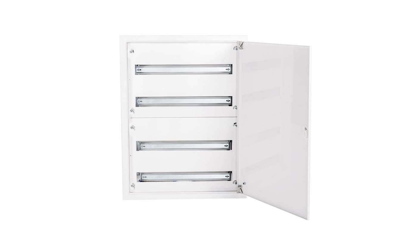 Rozdzielnica modułowa 4x24 natynkowa IP40 zamek RAL9003 reg ramka z drzwiami A-RZ51