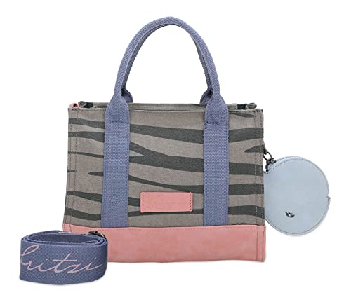 Fritzi aus Preussen Damskie Izzy09 Square Canvas Zebra Wild Shopper, Dzika zebra