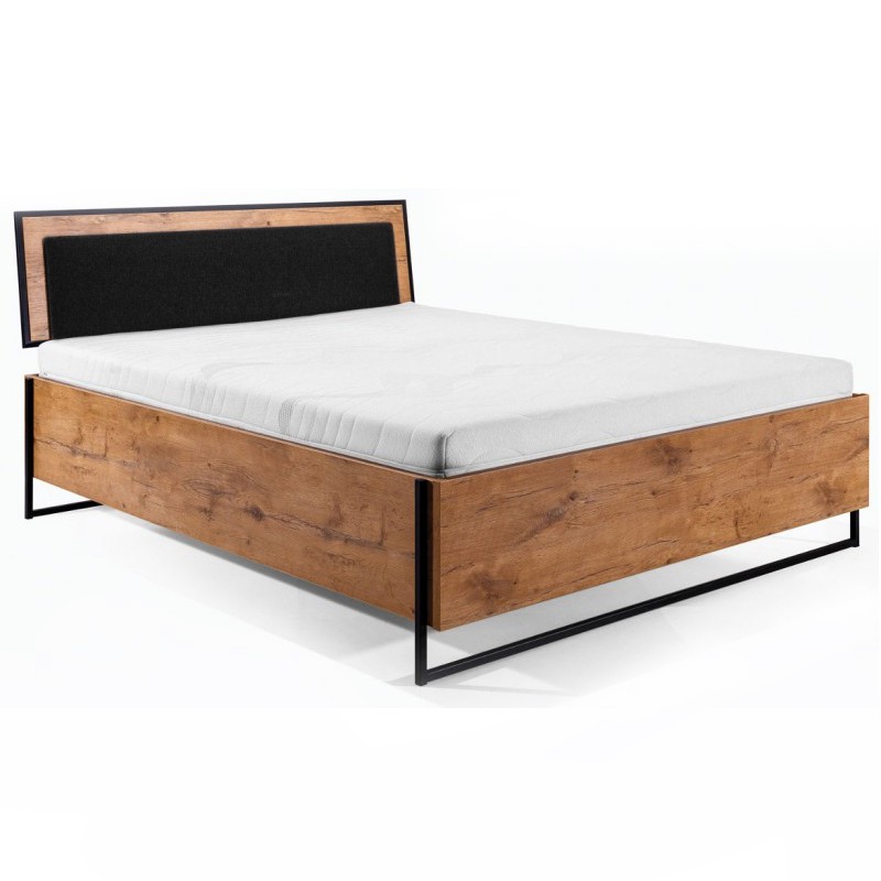 Łóżko LOFT NEW ELEGANCE drewniane : Rozmiar materaca - 140x200, Pojemnik - Bez pojemnika