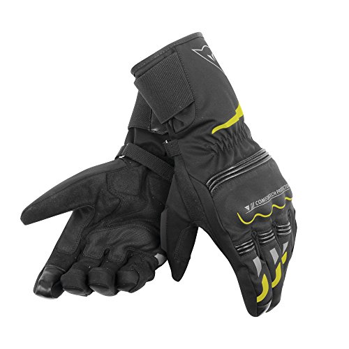 Dainese TEMPEST UNISEX D-DRY DŁUGIE RĘKAWICE, Czarny/Żółty-Fluo, Rozmiar XXS