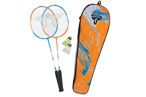 Talbot Torro Unisex – zestaw do badmintona, 2 rakiety, 2 piłki, w wysokiej jakości torbie, 449411, wielokolorowy, rozmiar uniwersalny