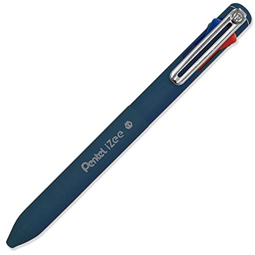 Pentel BXC470-DC 4-kolorowy długopis iZee, wybór kolorów (czarny/czerwony/niebieski/zielony) z bocznymi przyciskami w kolorze wkładu, grubość linii 0,5 mm, możliwość napełniania, 1 sztuka