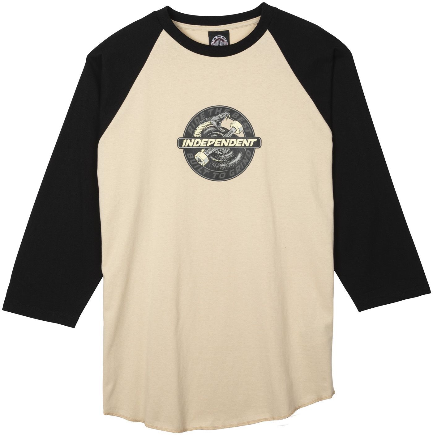 t-shirt męski INDEPENDENT SPEED SNAKE FRONT BASEBALL Sand/Black