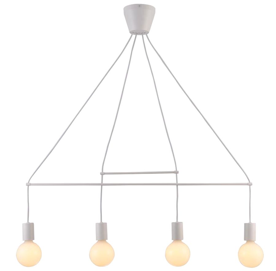 Biała industrialna lampa wisząca - 4X K167 K3-Z47