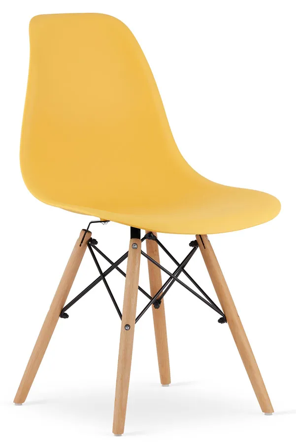 Krzesło musztardowe w stylu skandynawskim F3-E86
