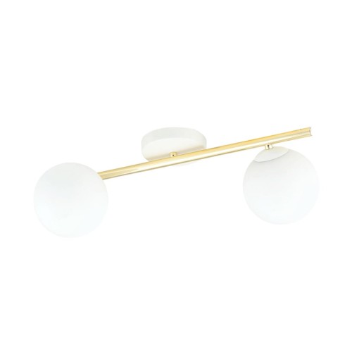 Splendi lampa sufitowa 2-punktowa biała/złota/opal 1249/2