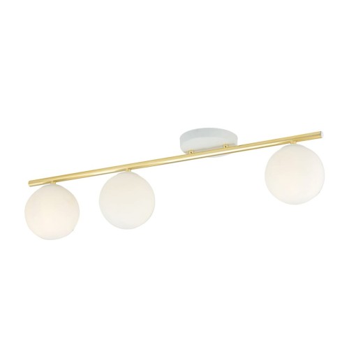Monza lampa sufitowa 3-punktowa biała/złota/opal 1253/3