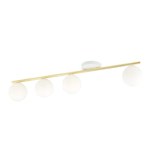 Monza lampa sufitowa 4-punktowa biała/złota/opal 1253/4