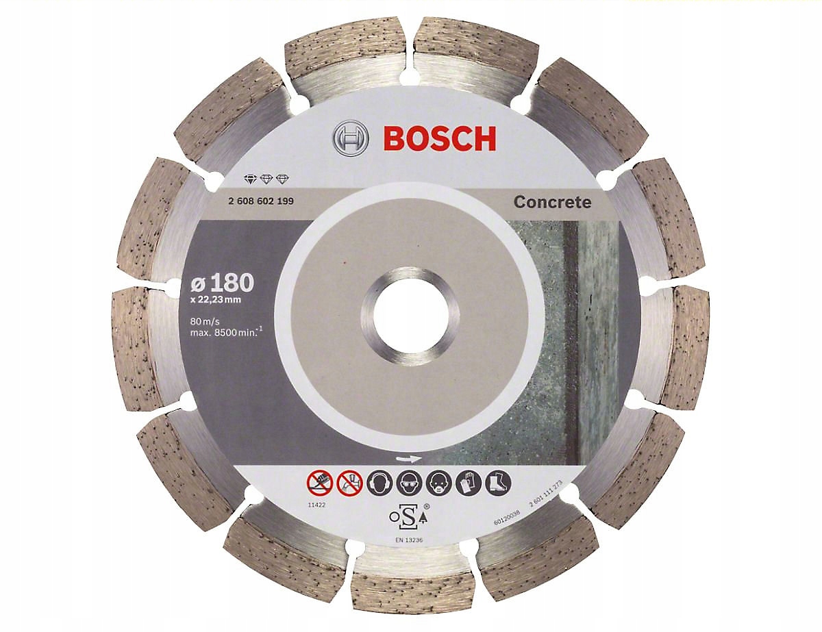 Bosch Diamentowa tarcza tnąca Professional do betonu 180 x 22 23 x 2 x 10 mm 2608602199 Średnica 180 mm 1 szt