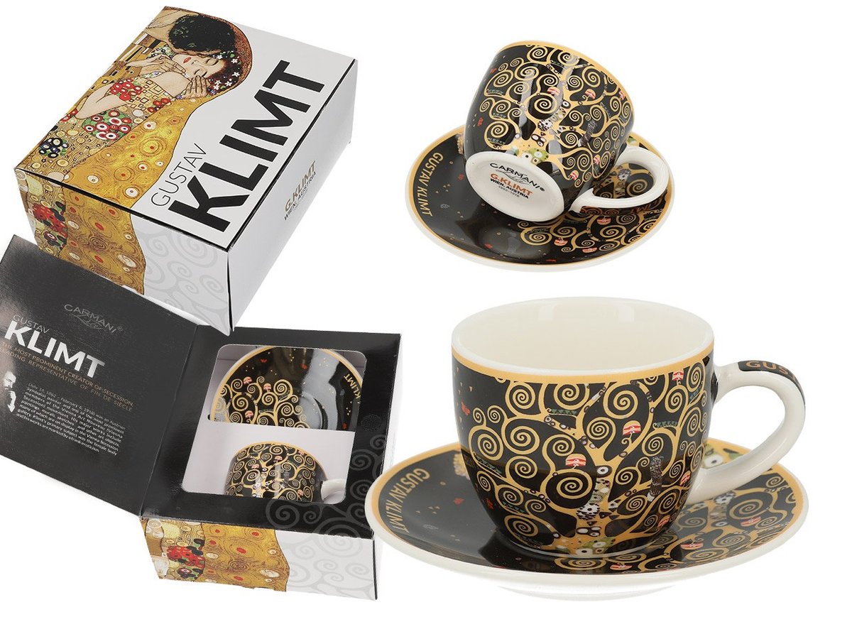 Filiżanka espresso ze spodkiem - G. Klimt, Drzewo życia (CARMANI)
