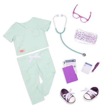 Zestaw ubranek dla lalek - SWEET SURGEON - strój LEKARKI -