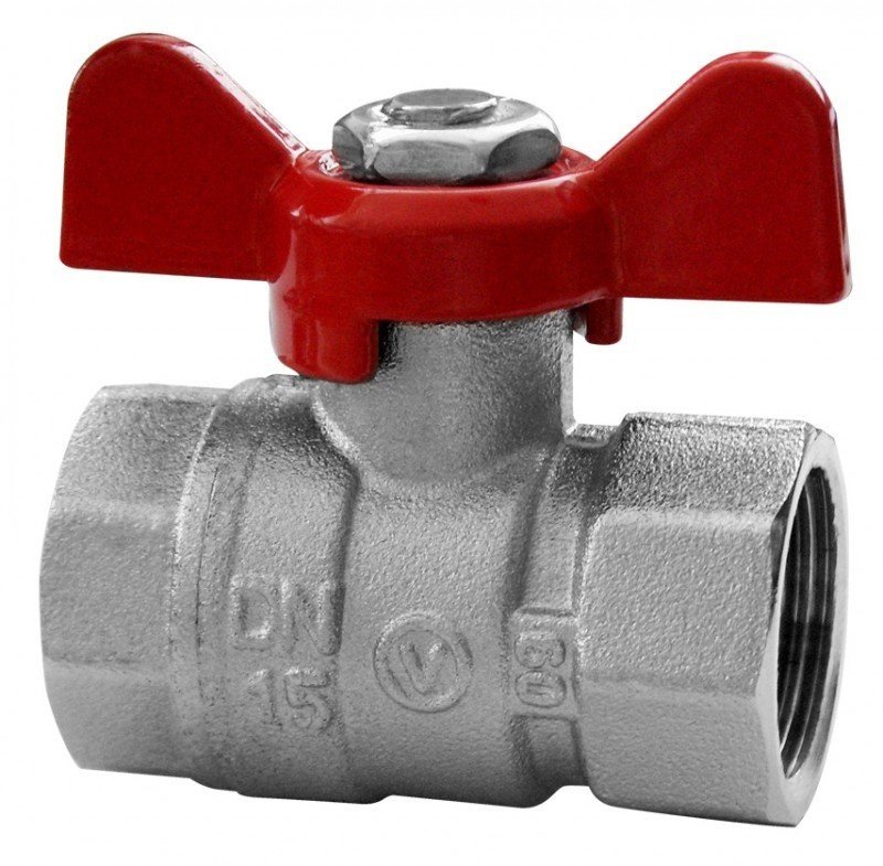 Zawór kulowy niklowany z dławikiem z motylkiem aluminiowym (MAl) (wersja N-N) ONYX 1