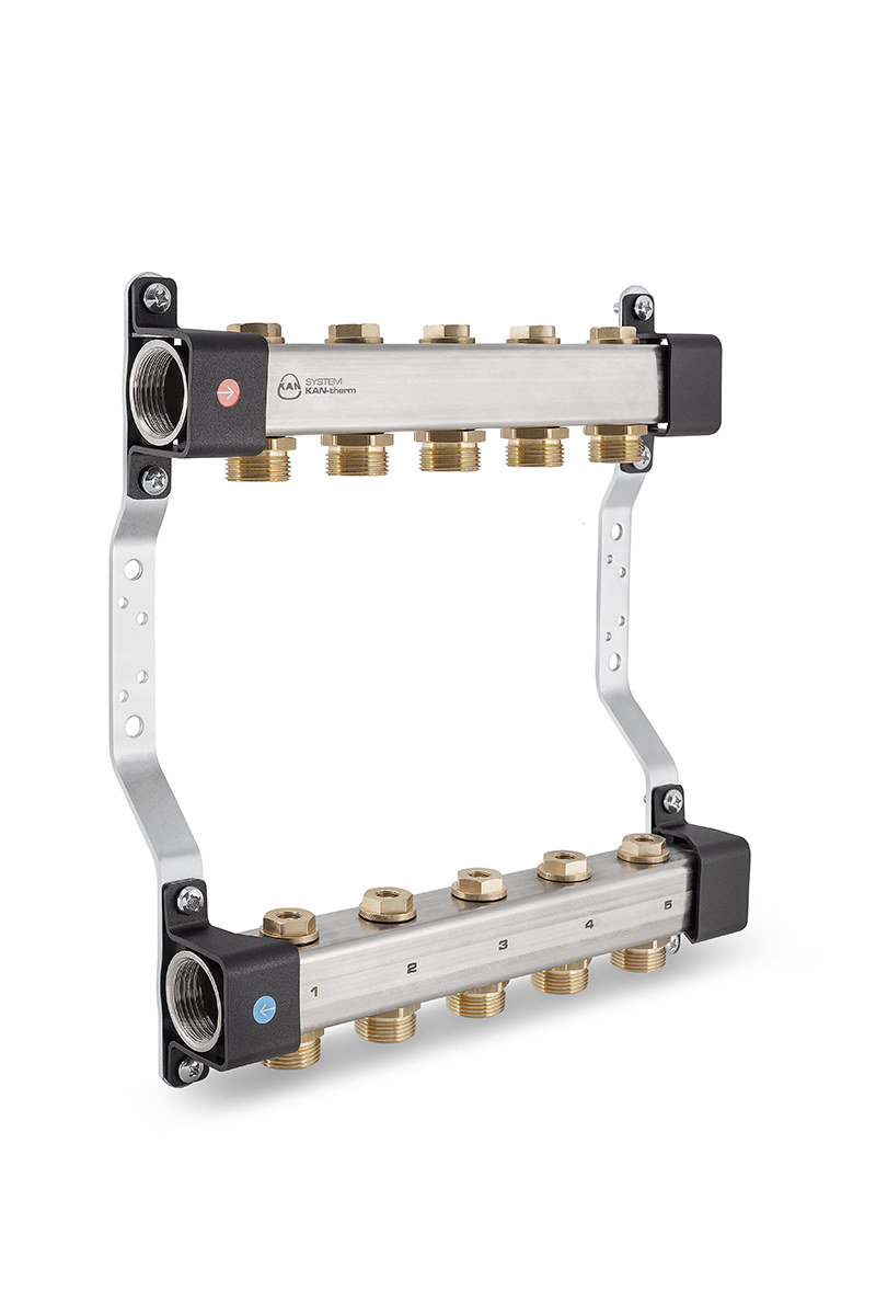 Rozdzielacz InoxFlow z zaworami odcinającymi (seria RVV) - 8 obwodów
