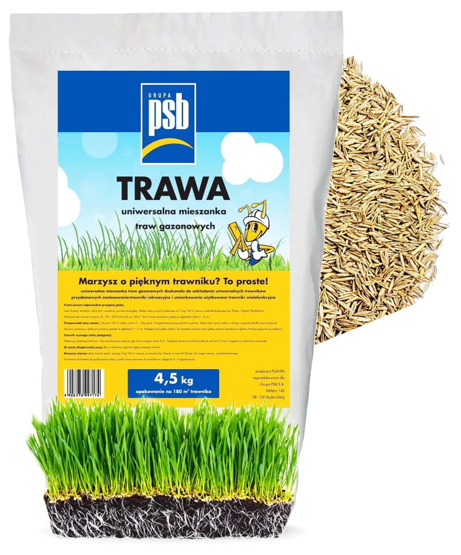 Nasiona trawa gazonowa uniwersalna PSB 4,5kg