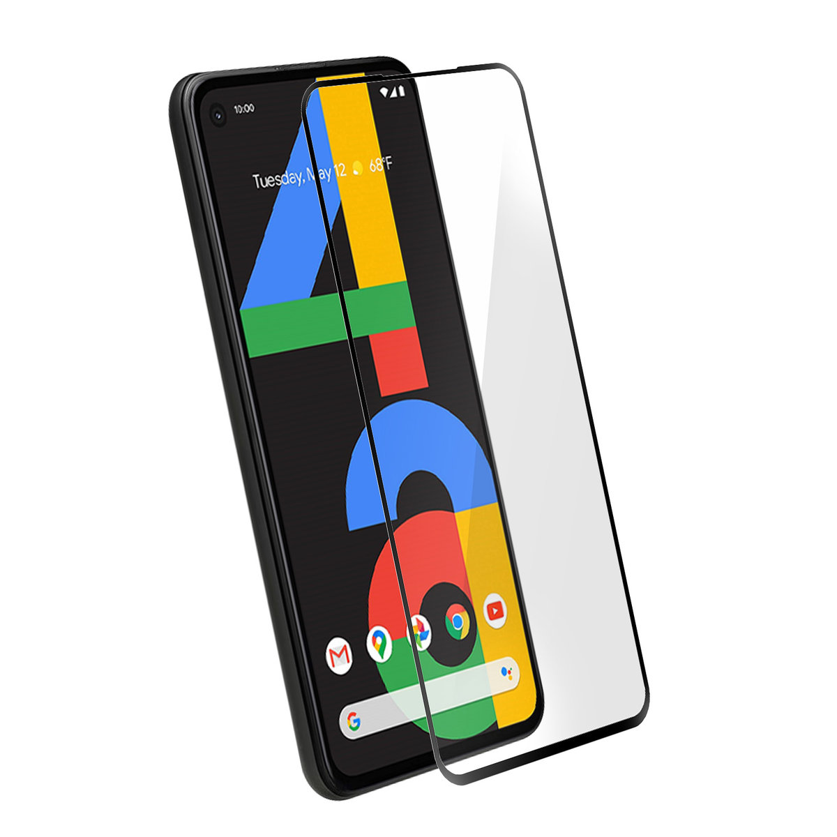 Zabezpieczenie ekranu ze szkła hartowanego do Google Pixel 4A 9H, odporne na rozmazywanie, czarne kontury