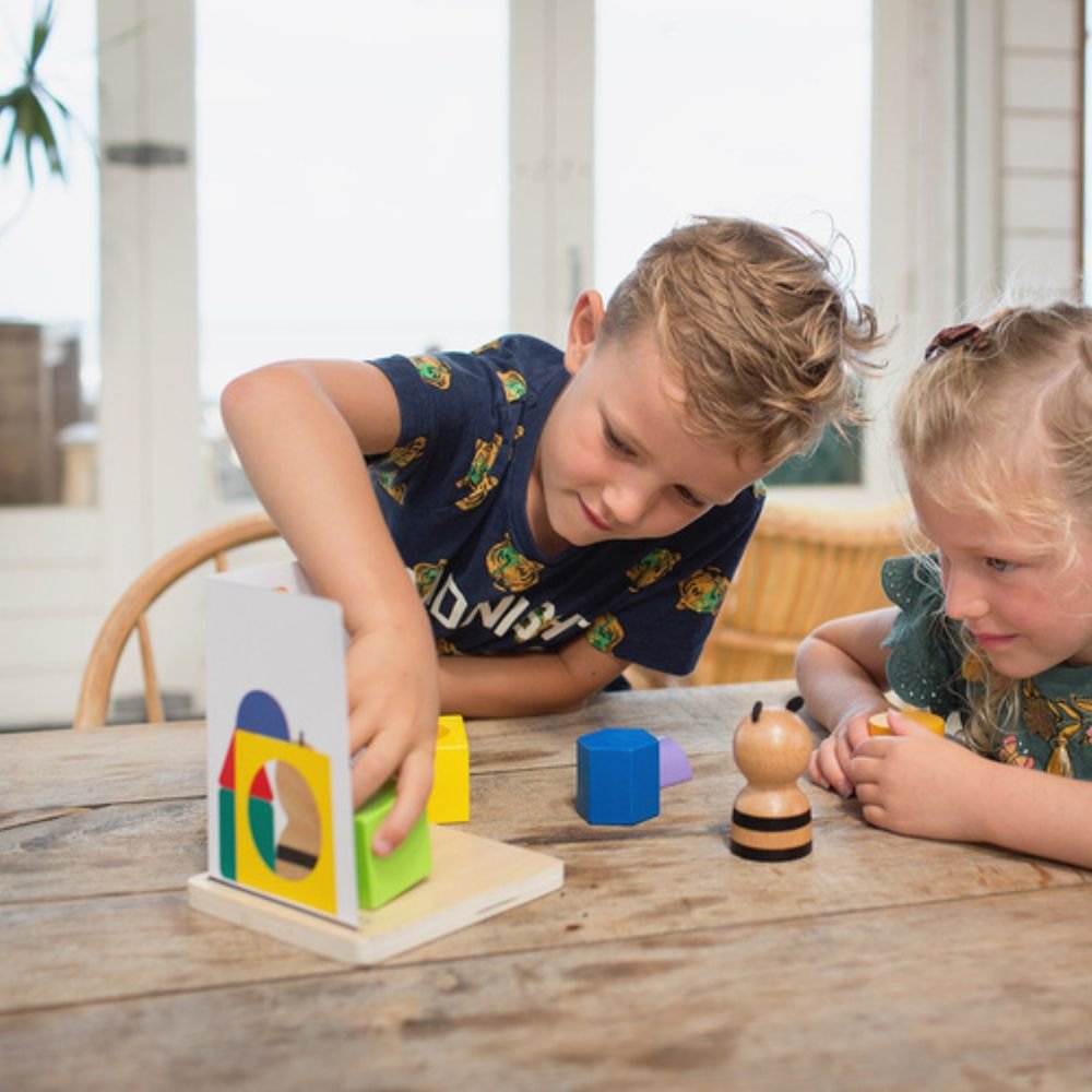 BS Toys Drewniana gra logiczna dla dzieci Łamigłówka puzzle 3D Panda