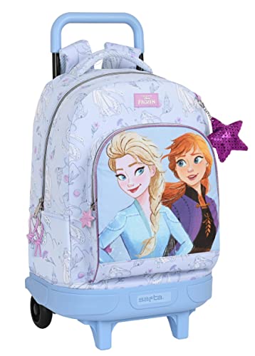 Safta FROZEN duży plecak z kołami, kompaktowy, wymienny, idealny dla dzieci w różnym wieku, wygodny i wszechstronny, jakość i wytrzymałość, 33x22x45 cm, liliowy, Liliowy, Estándar, Casual