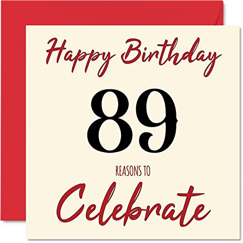Zabawne kartki na 89. urodziny dla mężczyzn i kobiet - powody - kartka urodzinowa dla taty mamy dziadka babci babci wujka cioci 145 mm x 145 mm kartki okolicznościowe, kartka na 89. urodziny