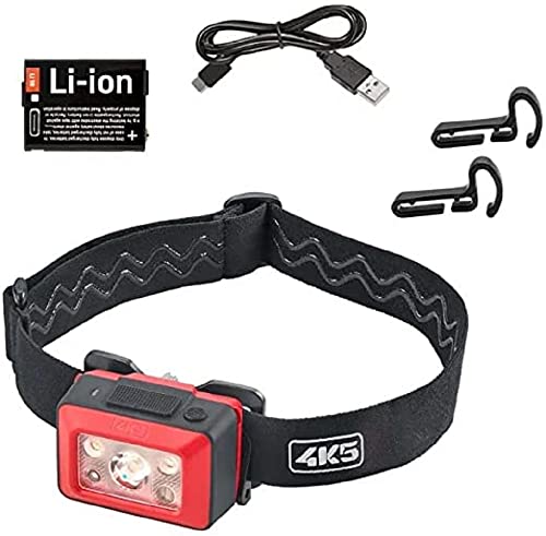 4K5 Tools WP 550 latarka czołowa (lampa LED, jasność do 550 lumenów, z czujnikiem On, regulowana opaska na czoło, trzy poziomy świecenia, ochrona przed rozbryzgami wody)
