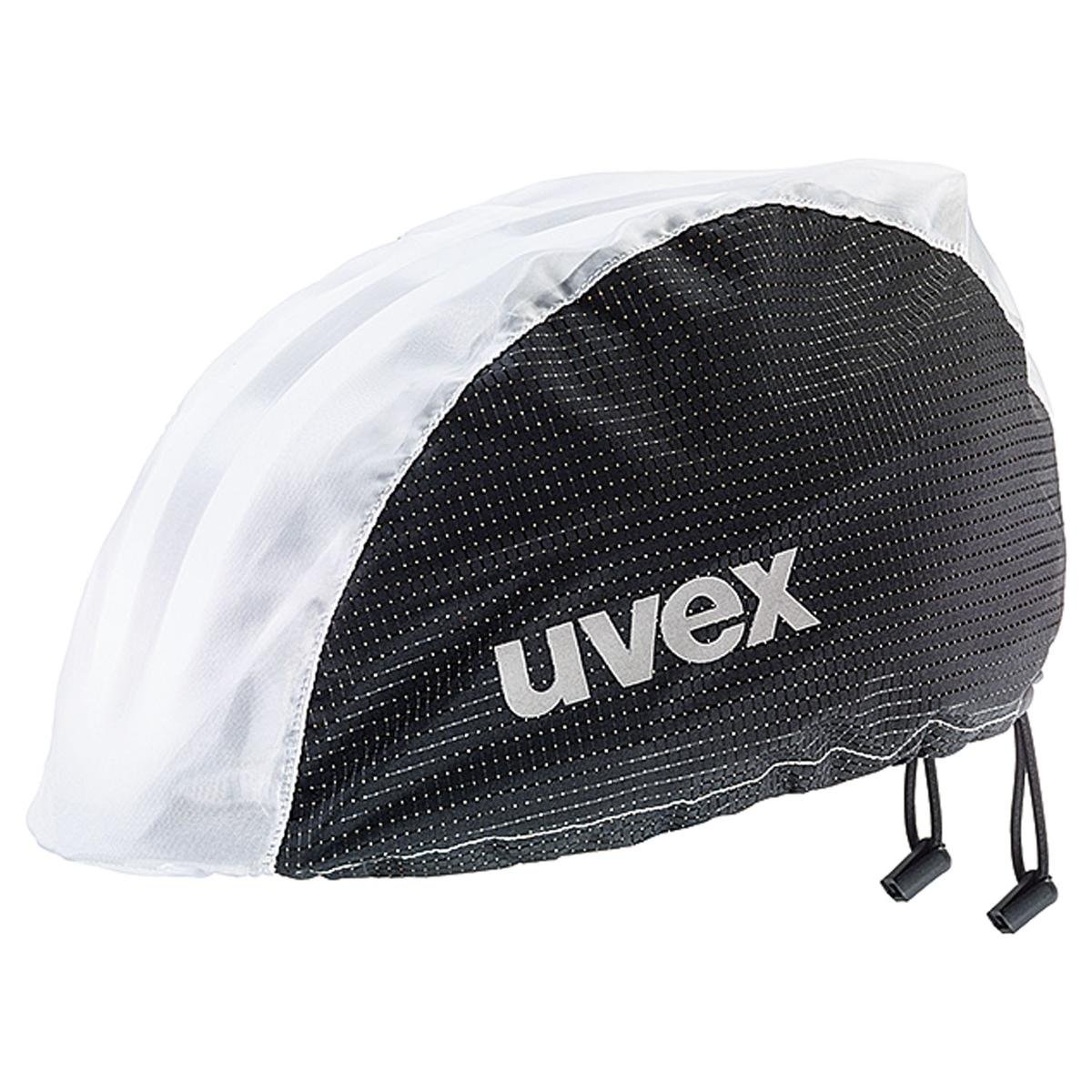 UVEX Pokrowiec przeciwdeszczowy na kask rowerowy, czarno-biały, rozmiar L/XL