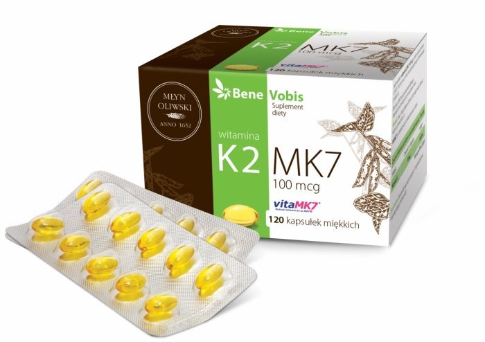 Młyn Oliwski Młyn Oliwski, BeneVobis, Witamina K2 MK7 (vitaMK7) 100mcg z NATTO, 120 kapsułek