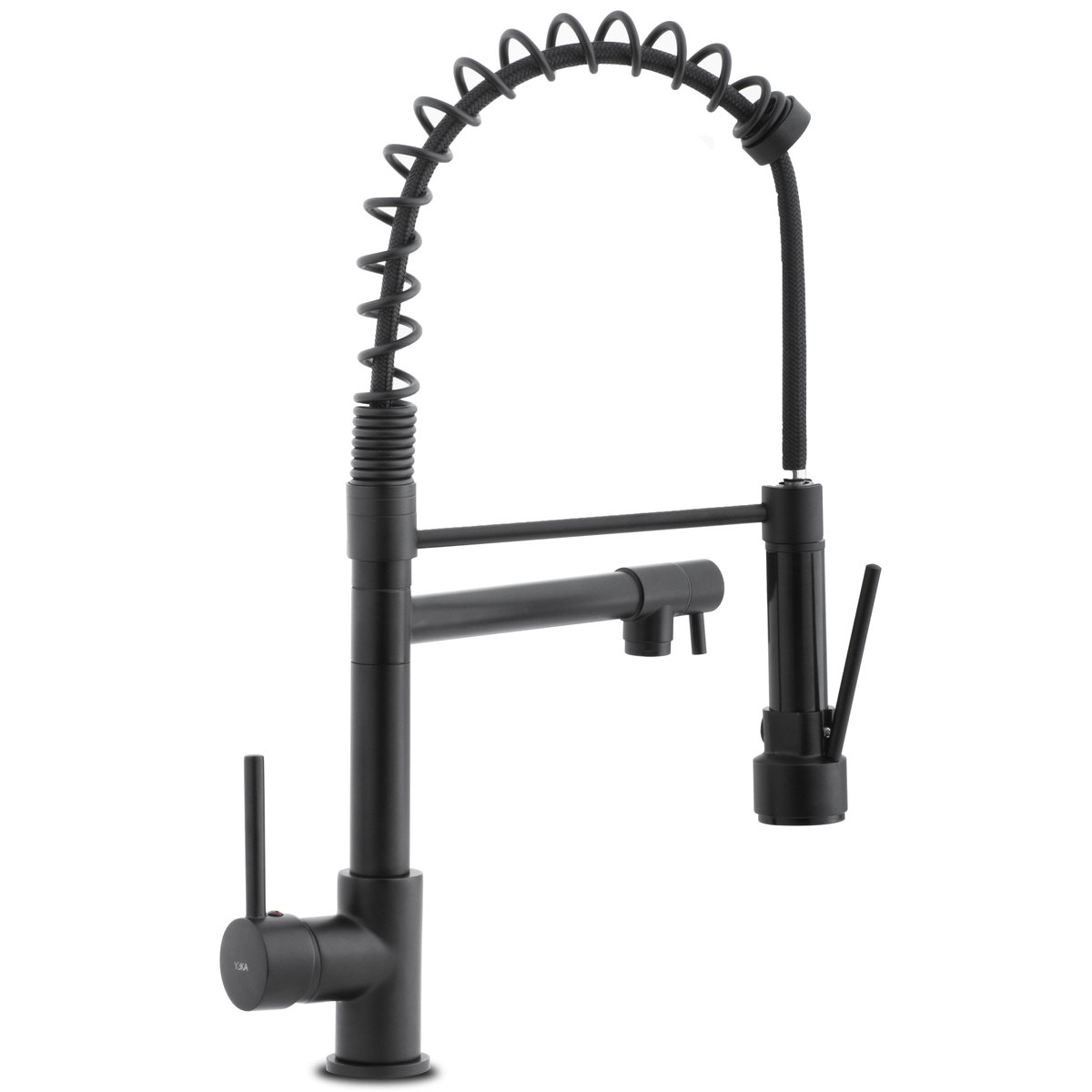 Yoka Bateria kuchenna z wyciągana wylewką stojąca czarna -