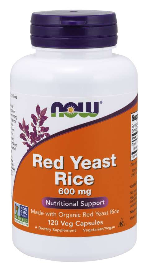 NOW Foods - Red Yeast Rice, Czerwony Ryż, 600mg, 120 kapsułek