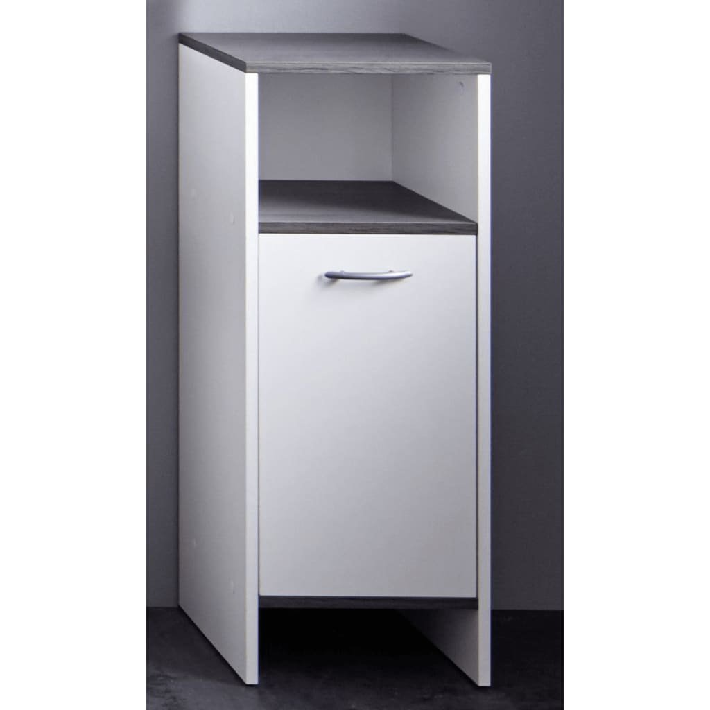 Trendteam caf8 0203 łazienka szafka stojąca biały z melaminy, dodatki Srebrny dym, szer. x wys. x głęb. 32 x 82 x 28 cm 1623-802-03