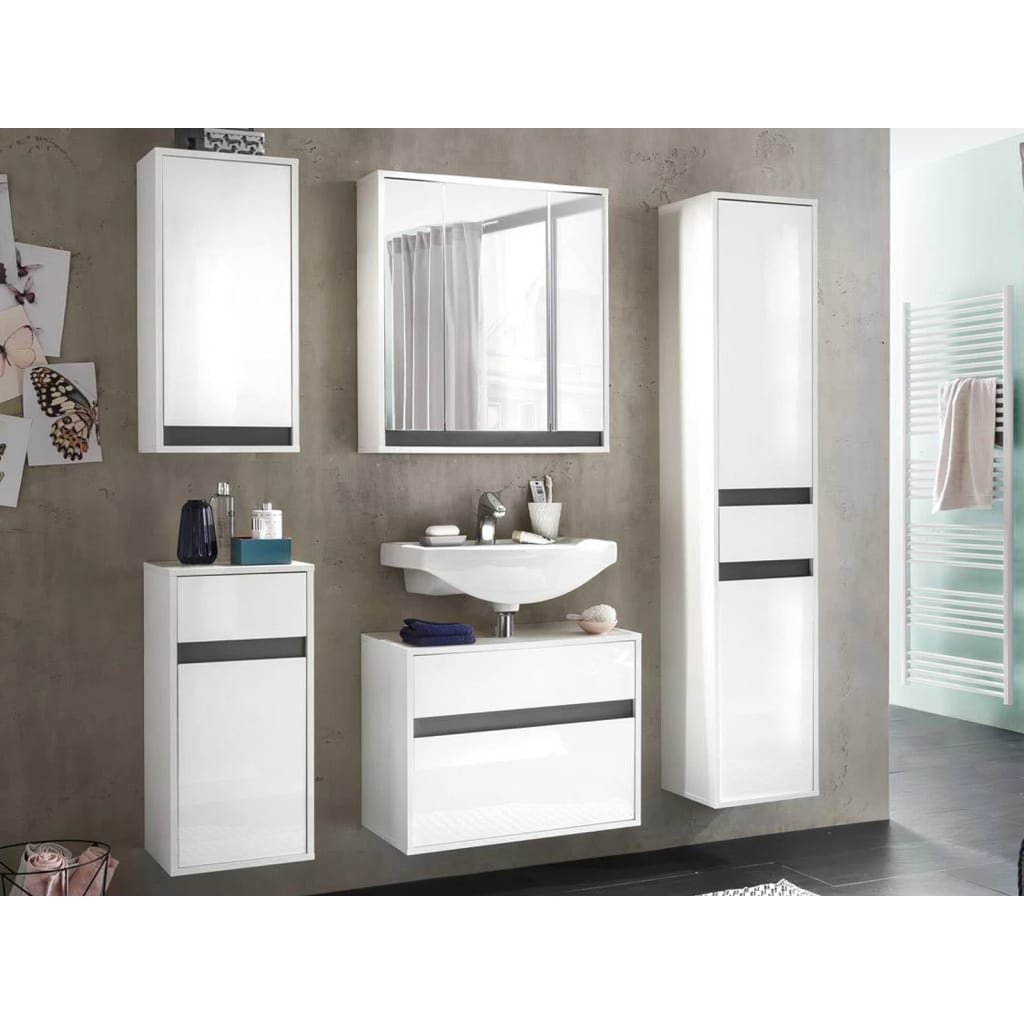 Trendteam SL wiszące szafki szafką błyszczący | biały | 35 x 73 cm 1635-501-3