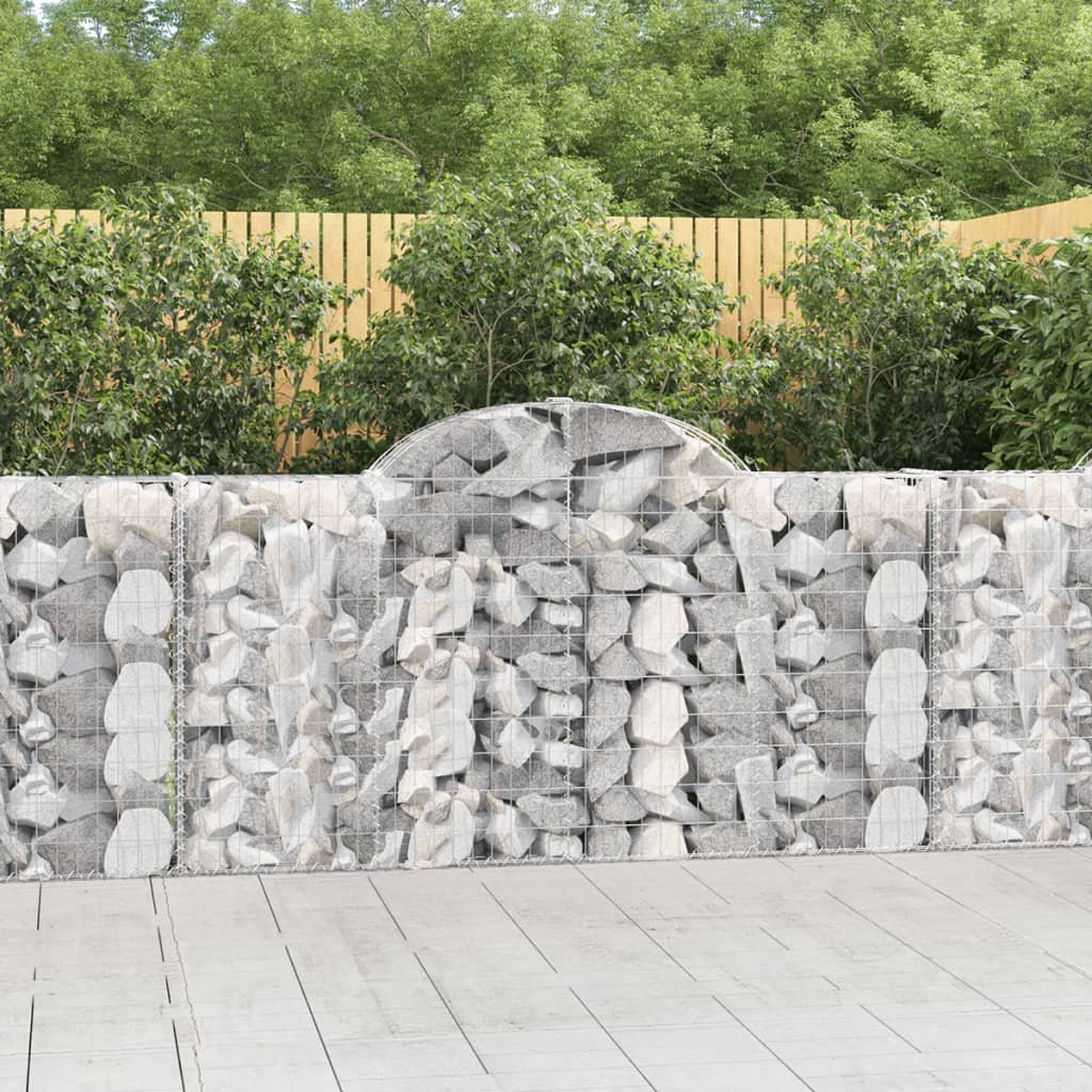 vidaXL Kosze gabionowe, 9 szt, 200x30x100/120 cm, galwanizowane żelazo