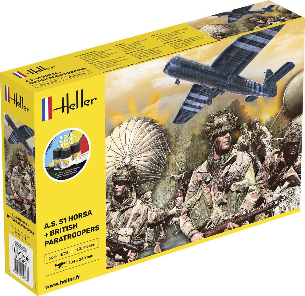 Heller A.S. 51 Horsa z brytyjskimi spadochroniarzami - zestaw z farbami 35313