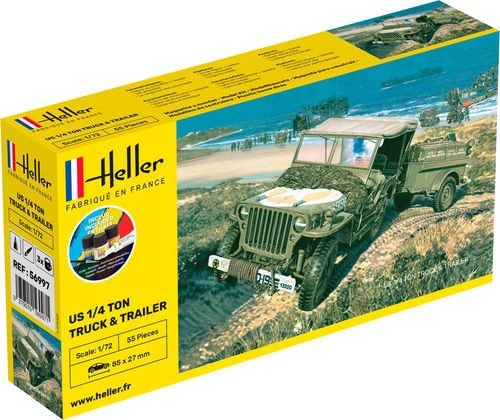 Heller HELLER  US 1/4 Ton Truck & Trailer - Starter Set 56997