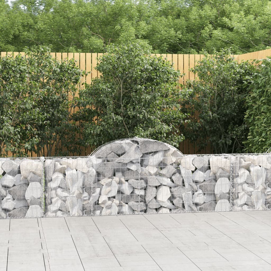 vidaXL Kosze gabionowe, 10 szt, 200x30x60/80 cm, galwanizowane żelazo