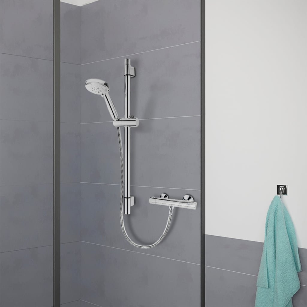 CORNAT Zestaw prysznicowy z drążkiem COMISO, chrom