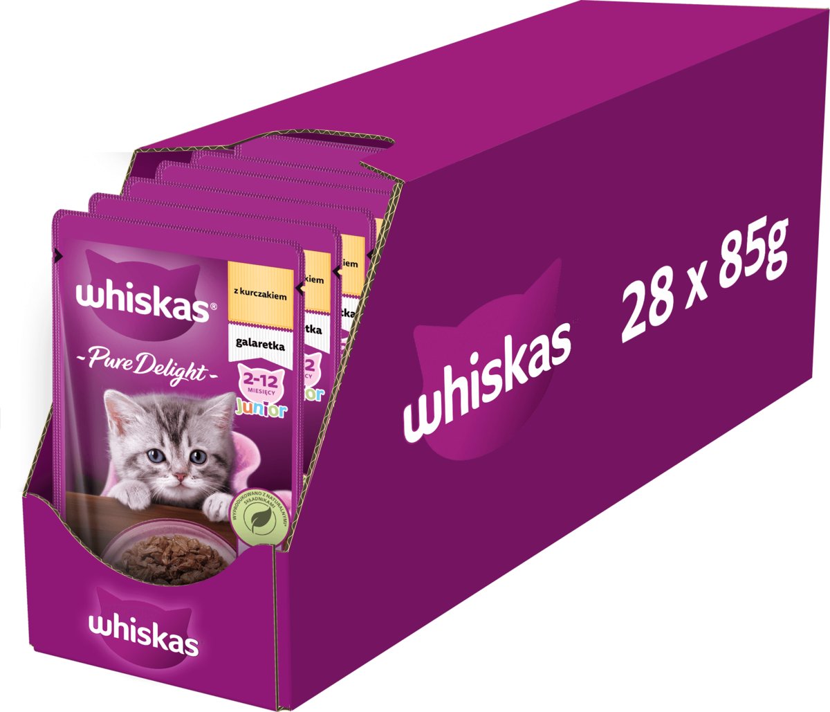 WHISKAS Junior saszetka kurczak galaretka 28x85g