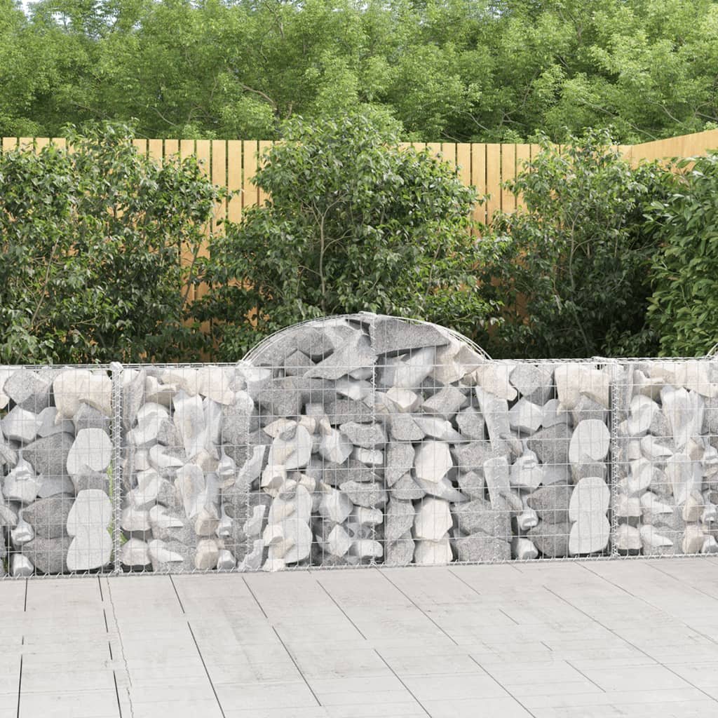 vidaXL Kosze gabionowe, 8 szt, 200x30x80/100 cm, galwanizowane żelazo
