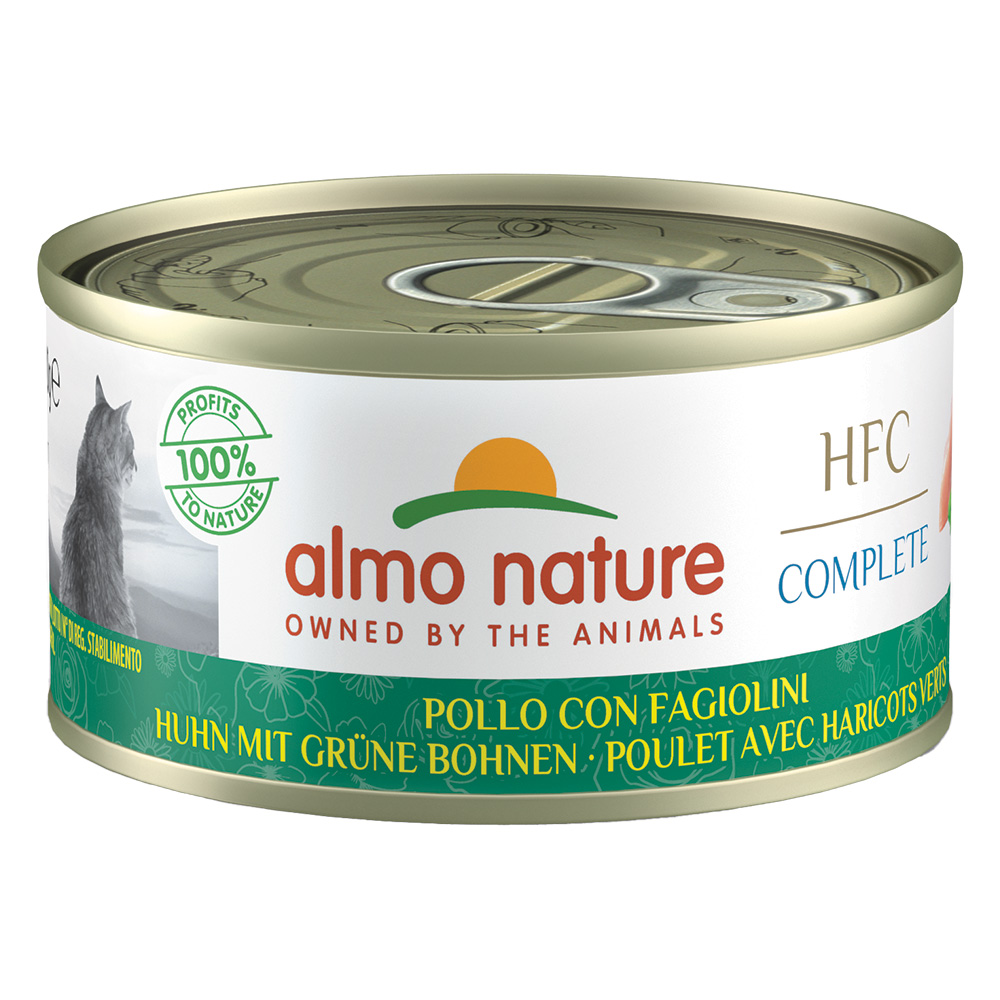 Almo Nature HFC Complete, 6 x 70 g - Kurczak z zieloną fasolką