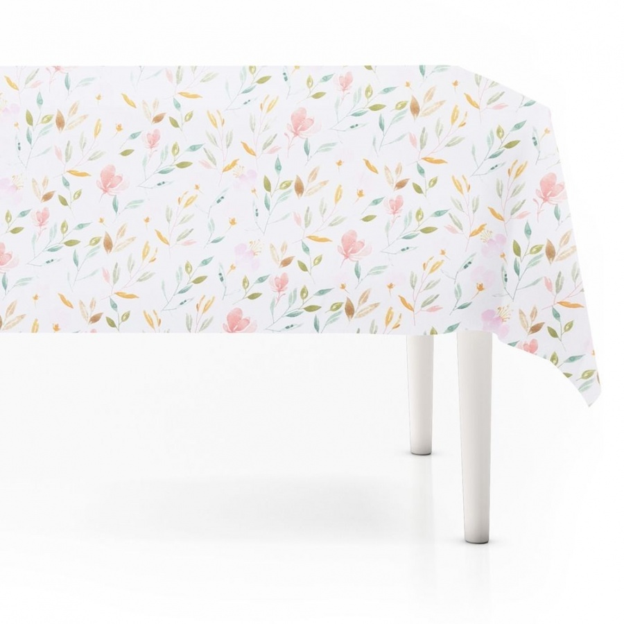 Obrus plamoodporny kwiaty 180x130 cm kod: O-139320 + Sprawdź na SuperWnetrze.pl
