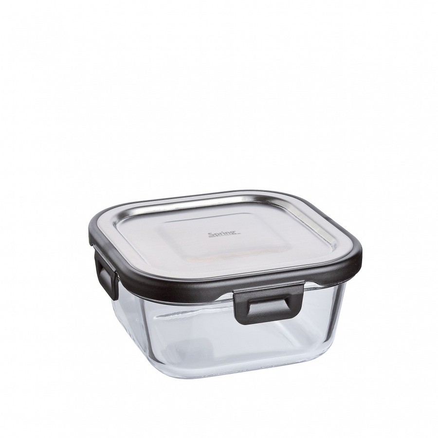 Pojemnik na żywność, szkło borokrzemowe/stal nierdzewna, 0,52 l, 13,5 x 13,5 x 6 cm kod: SP-1816850650 + Sprawdź na SuperWnetrze.pl