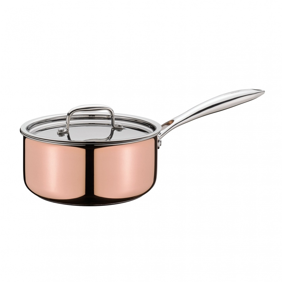 Rondel miedziany, 2,7 l, śred. 20 cm, miedź/stal nierdzewna 18/10 kod: SP-0715510620