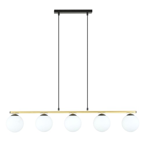 Allora lampa wisząca 5-punktowa czarna/złota/opal 1254/5
