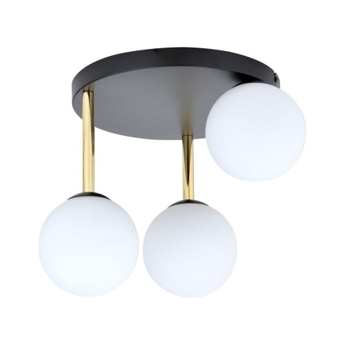 Dolce lampa sufitowa 3-punktowa czarna/złota/opal 1260/3